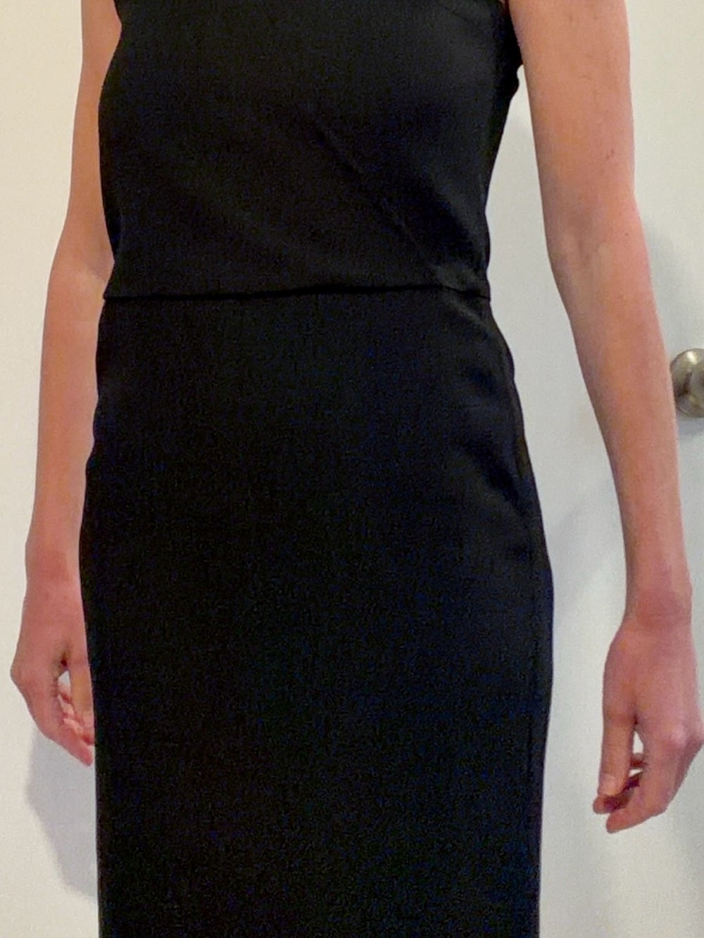 Theory Black Sleeveless Midi Sheath Dress
